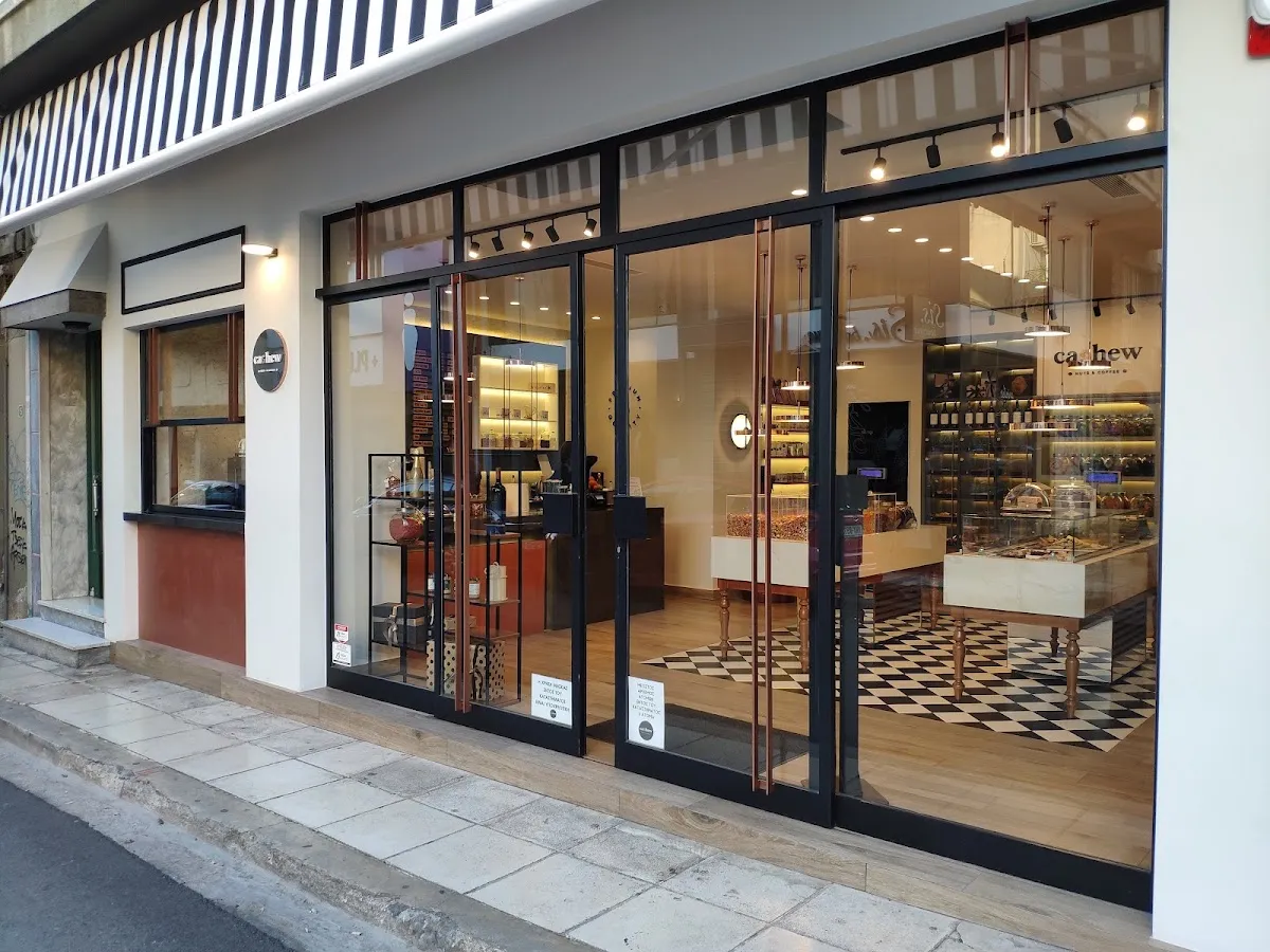 BookNoFees: Kaviareň – Cashew | Nuts, Chocolate, Coffee – Athens – Kešu | Orechy, čokoláda, káva, fotka 1